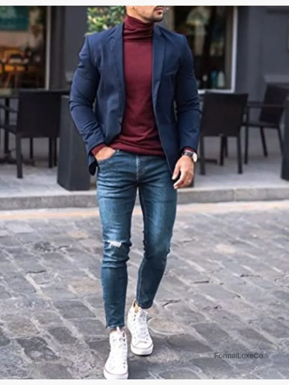Men's Sport Coat Casual Blazer One Button Business Suit Jacket